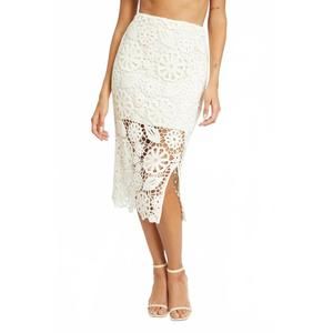 NEW CABALLERO daya lace midi skirt in ivory
